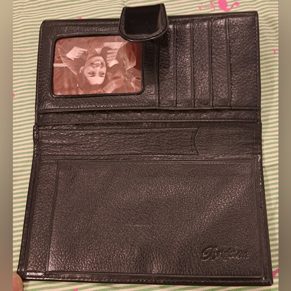 EUC Vintage Brighton Black Patent Leather Bifold Wallet Clutch w/ Buckle Closure - Picture 3 of 7